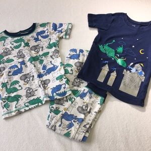 5T boys knight cotton pajama pants and two shirts